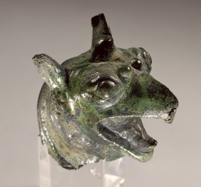 Griffin Head, Fragment of a Cauldron Attachment, First Half of 7th Century BC by Greek